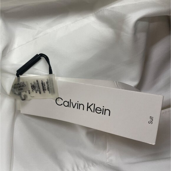 Calvin Klein Womens White Linen No Closure Suit Blazer Jacket Sz 10 - New - Picture 9 of 11